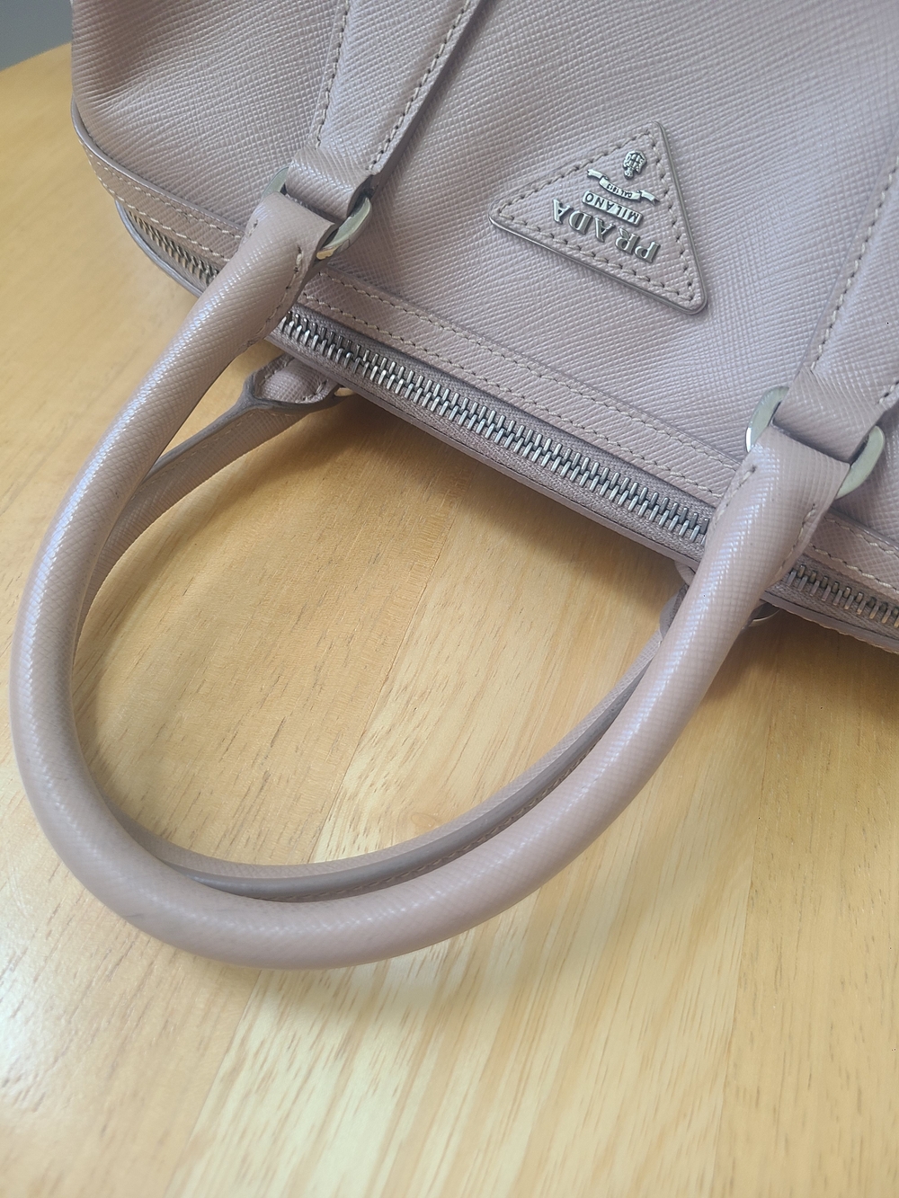 Prada Saffiano Leather Satchel - Blush Pink - Picture 5 of 8